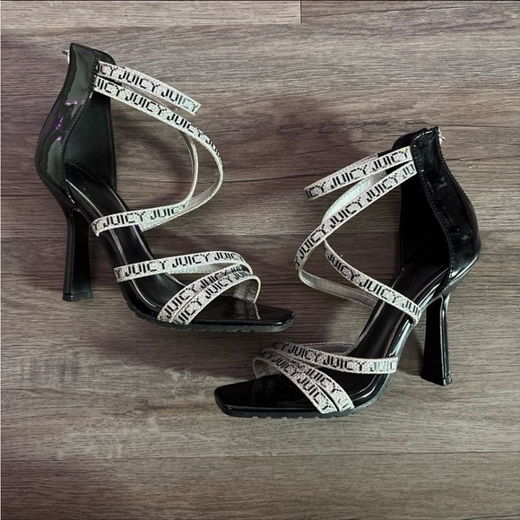 Juicy Couture Black and Silver Strappy Heels - Picture 2 of 4